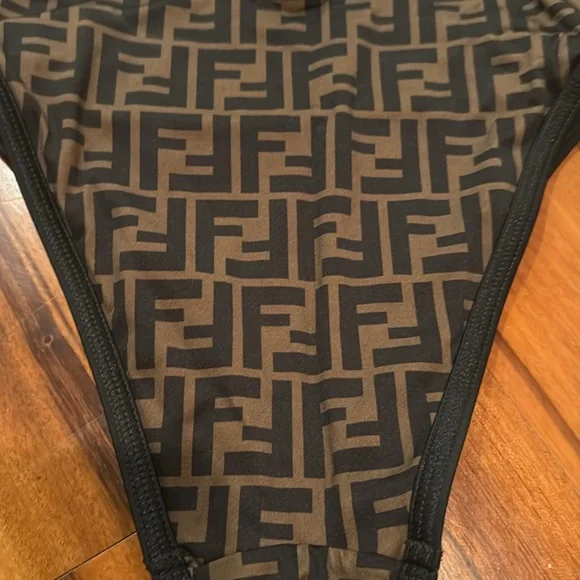 Fendi Brown Patterned Women's Swimsuit - Picture 6 of 10